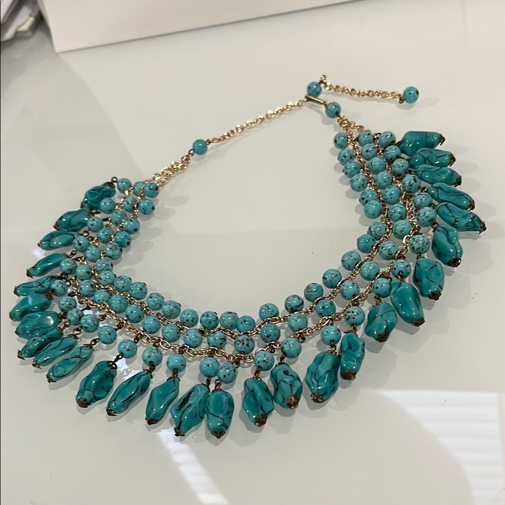 Elegant Turquoise Beaded Necklace - Picture 3 of 5